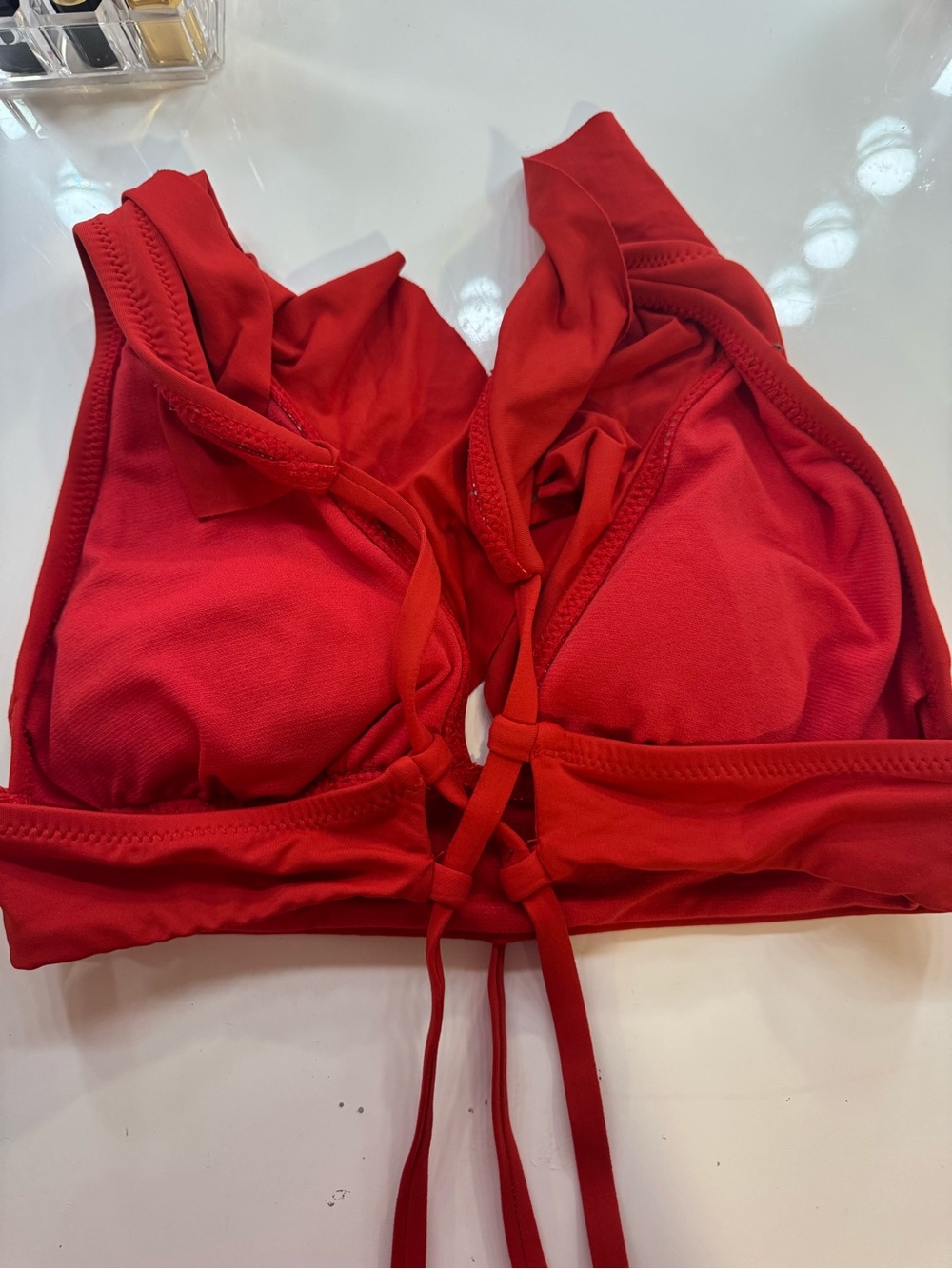 Red Ruffle Bikini Top - Picture 2 of 2